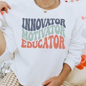 Educatorsweatshirt unisex teacher sweatshirt - white